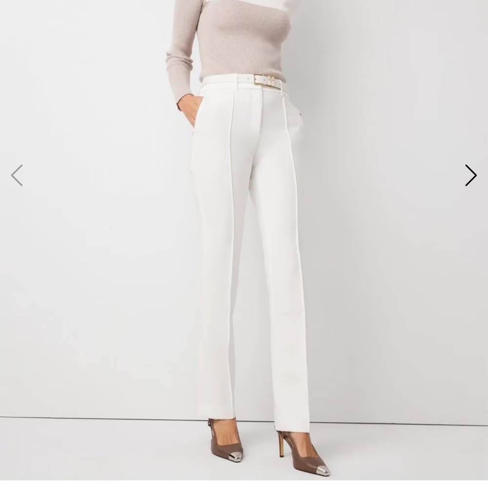 White House Black Market White Straight Leg Dress Pants